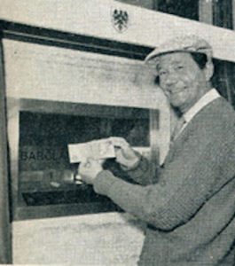 Reg Varney uses Barclays ATM