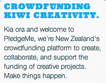 PledgeMe Crowdfunding Kiwi Creativity
