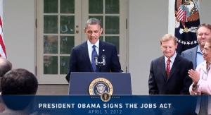 President Obama Speaks after signing the Jobs Act April 2012