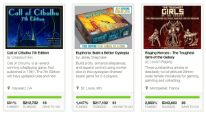 Kickstarter Crowdfunding Games