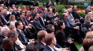 The crowd at the signing of the JOBS Act