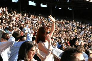 The Crowd Woman Waving