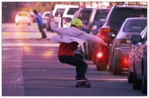 Rocking a boosted board