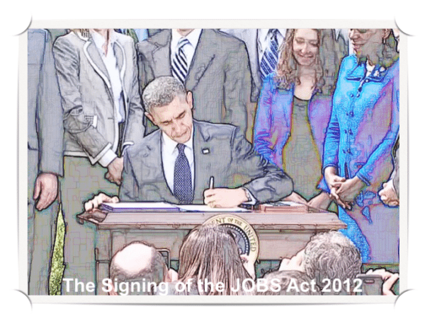 The Signing of the JOBS Act Framed