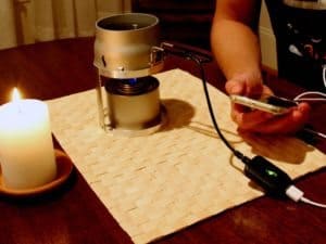 candle charger on table