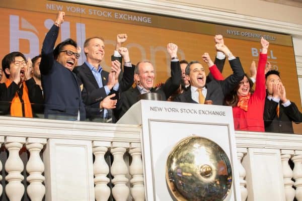 The New York Stock Exchange welcomes Bill.com Holdings, Inc. (NYSE: BILL) in celebration of its IPO. René Lacerte, Founder and CEO, joined by Chris Taylor, VP, NYSE Listings and Services, rings The Opening Bell